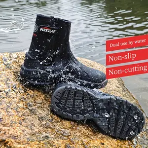 Men'S And Women'S Universal Style Outdoor Wading And Tracing Stream Shoes Beach High-Top Diving Boots with 15 Mm Thickened Sole Waterproof Beach Shoes with Scratch And Scratch Resistance