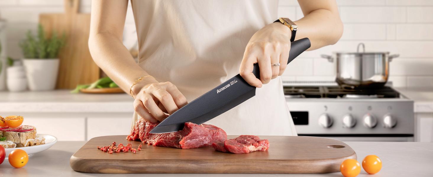Astercook Kitchen Knife Set with Block, 17 PCS High Carbon Stainless Steel Sharp Serrated Steak Knives Set, Chef Knives, Bread Knife, knives set Astercook Kitchen Knife Set with Block, 17 PCS High Carbon Stainless Steel Sharp Serrated Steak Knives Set, Chef Knives, Bread Knife, knives set