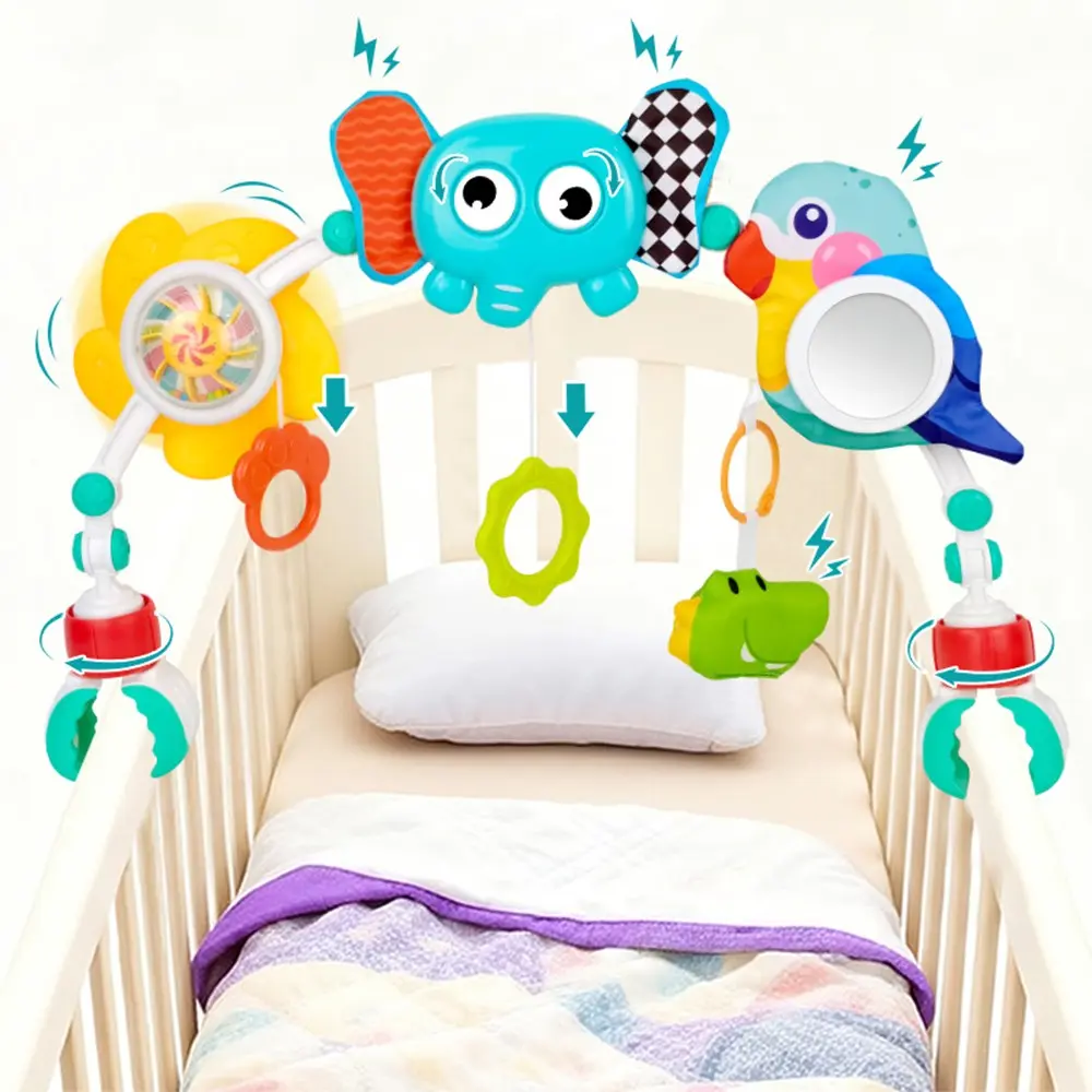 Baby Stroller Arch Toys, Car Seat Toys, Bouncer Toy Bar/mobile for Bassinet, Adjustable Baby Hanging Toys for Crib, Stroller, Car Seat, Feeding Chair, Newborn, Infant, Play
