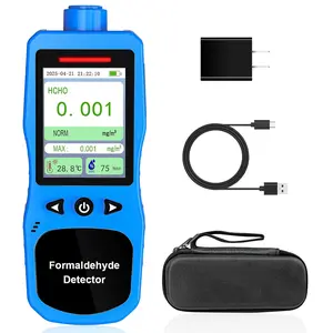 Formaldehyde Detector, HCHO Monitor with Vibration, Visual & Sound Alarms, Temperature Humidity Meter, Formaldehyde Air Quality Tester for Home, Work