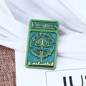 Fantasy Movie Peripheral Enamel Brooch Green Ticket Metal Lapel Pin Backpack Badge Cosplay Jewelry Accessories Gift For Friends