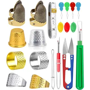 Sewing Thimble Kit,thimbles for Hand Sewing, threaders,Seam Rippers for Sewing,Measuring Tape and Thread Snips, Hand Embroidery Craft(Complete Sewing Kit)