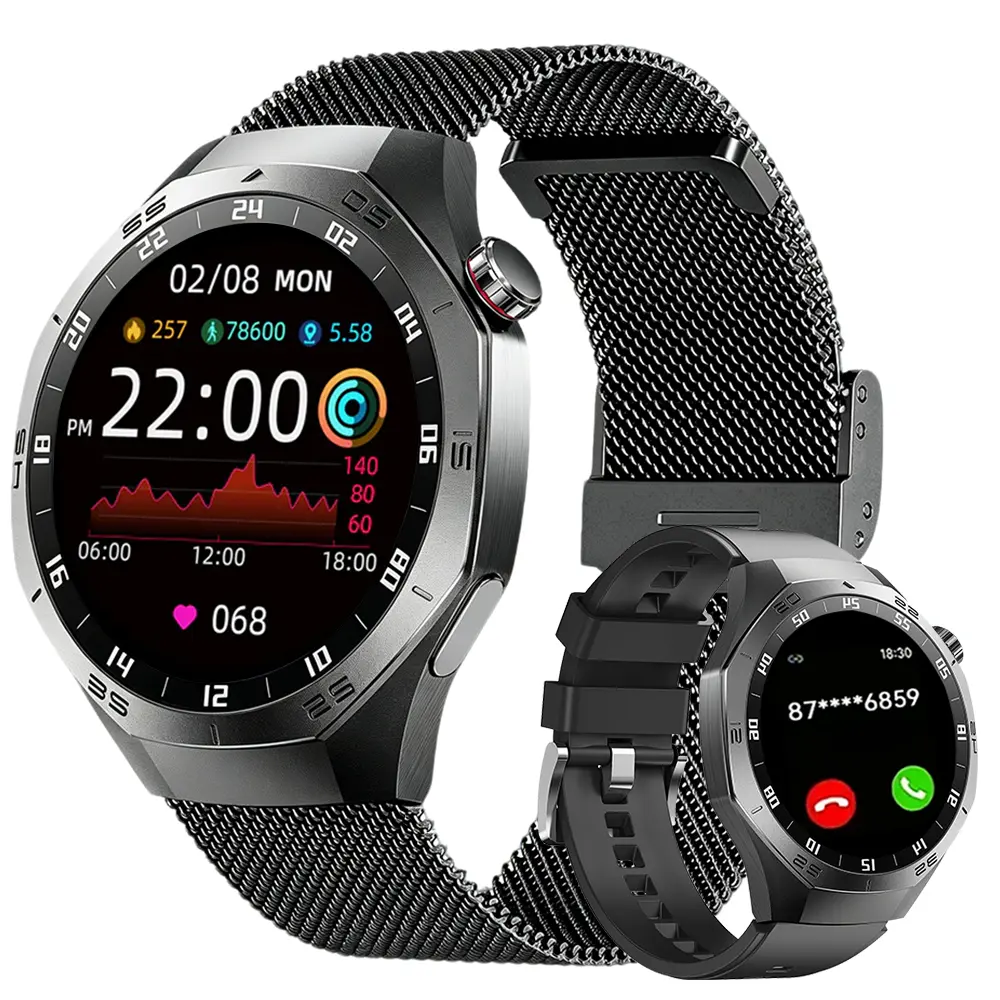 Smart Watch for Men,  Waterproof, 100+ Sports Modes,1.52" AMOLED | Round Health Fitness Tracker Watch, Tactical Military Smartwatch Compatible with iPhone Android