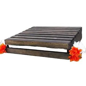 Rustic Wedding Decor - Dark Walnut Pine Wood Cake Stand - Crate Style - 15x15, 20x20, 24x24 Sizes - Handmade for Fall Weddings - Wooden Woody Red Oak Ornaments