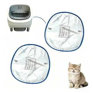Cat Litter Box Waterproof Pad Liners, Leak-Proof Replacement Pads for Self-Cleaning Litter Box, 14.96 x 11.81 Inch White with Blue Trim, 2 Pack