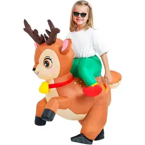 X-CPA24  Inflatable Deer Costume Kids Blow Up Reindeer Elk Costumes Ride On Halloween Christma Costume Christma Gift For Girls And Boys