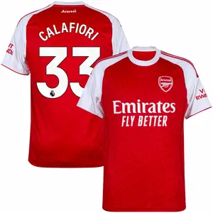 Unisex Soccer/Football Arsenal Team Calafiori #33 Champions Language 2025/26 Home Jersey