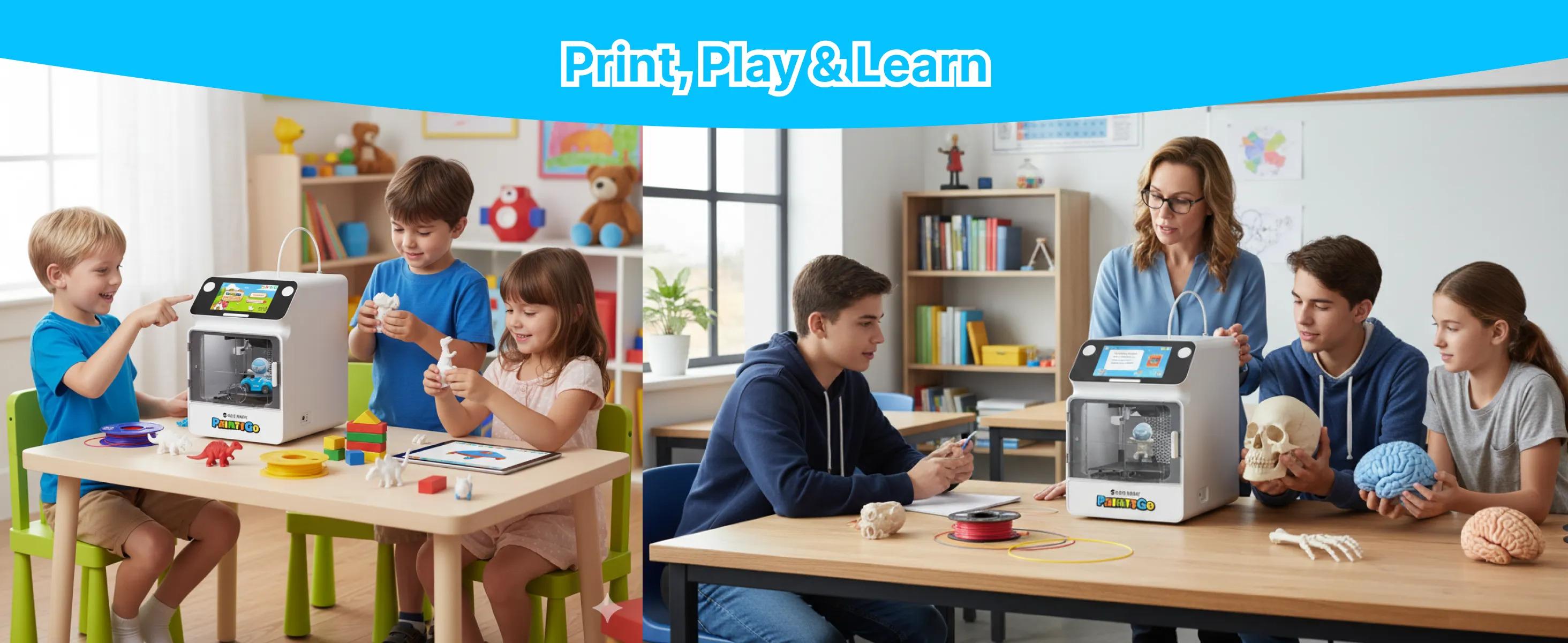 SainSmart PrintyGo 3D Printer for Kids, 600mm/s Auto Leveling Printer for Beginners with 5" Touch Screen, 1500+ Models, Child-Safe Design, Wi-Fi/App Control, Pre-Assembled for STEM Learning Gift SainSmart PrintyGo 3D Printer for Kids, 600mm/s Auto Leveling Printer for Beginners with 5" Touch Screen, 1500+ Models, Child-Safe Design, Wi-Fi/App Control, Pre-Assembled for STEM Learning Gift