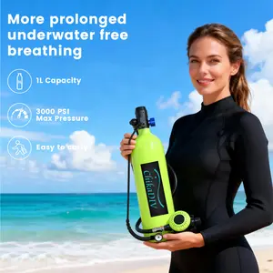 1.9L Portable Mini Scuba Tank – Provides longer snorkeling duration with adjustable inhalation resistance and stable airflow, making underwater breathing easier and more comfortable. A must-have for snorkeling enthusiasts.