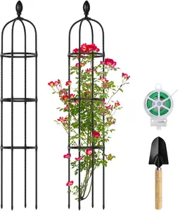 2 Pack 5Ft Tall Garden Obelisk Trellis for Climbing  Outdoor,  Trellis Garden Tower Trellis for Potted  Climbing,  Vegetable Cucumber Trellis