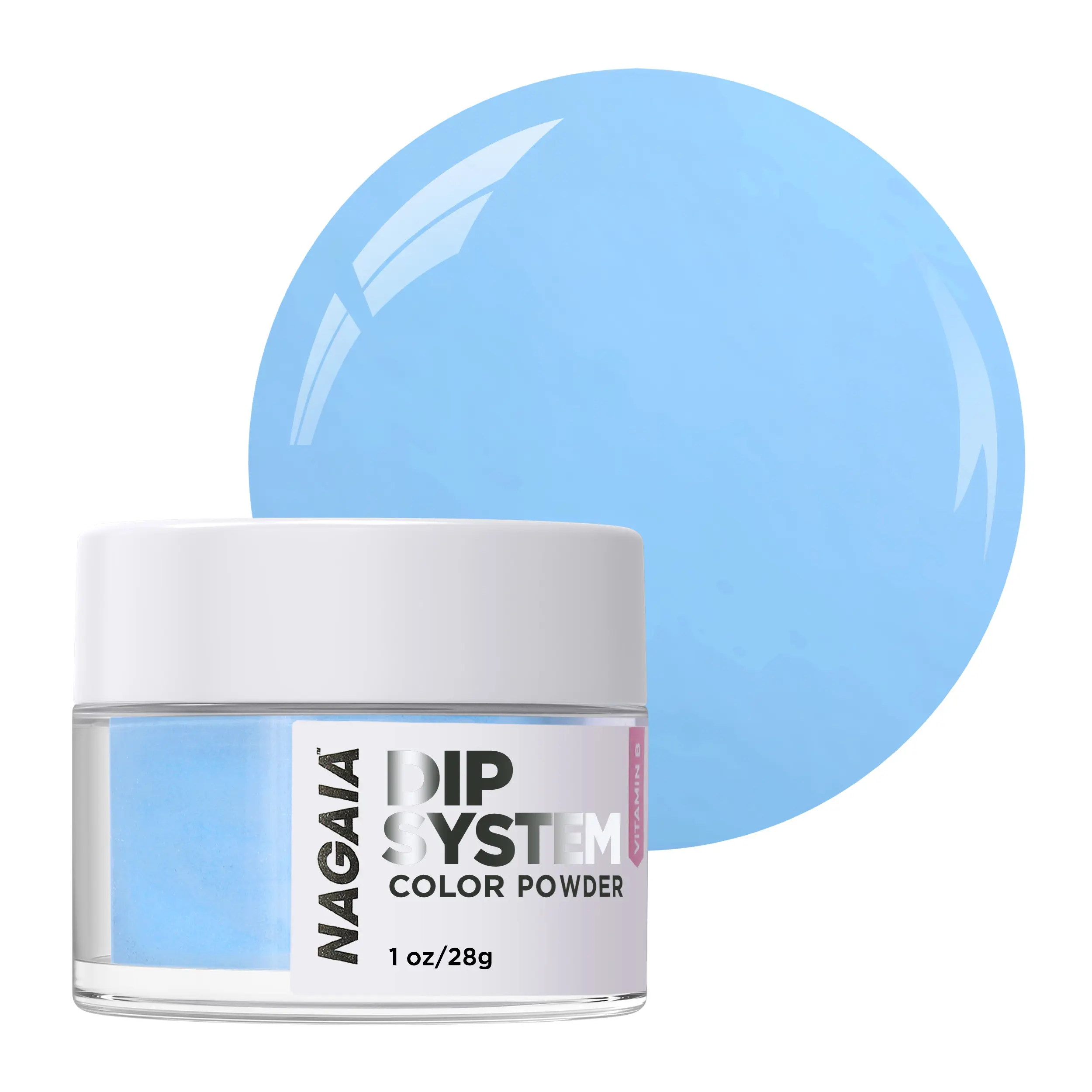 Baby Blue, Baby Blue Dip Powder, NAGAIA Dip Powder System, Super Fine Nails Dipping Powder with Vitamin E and Calcium