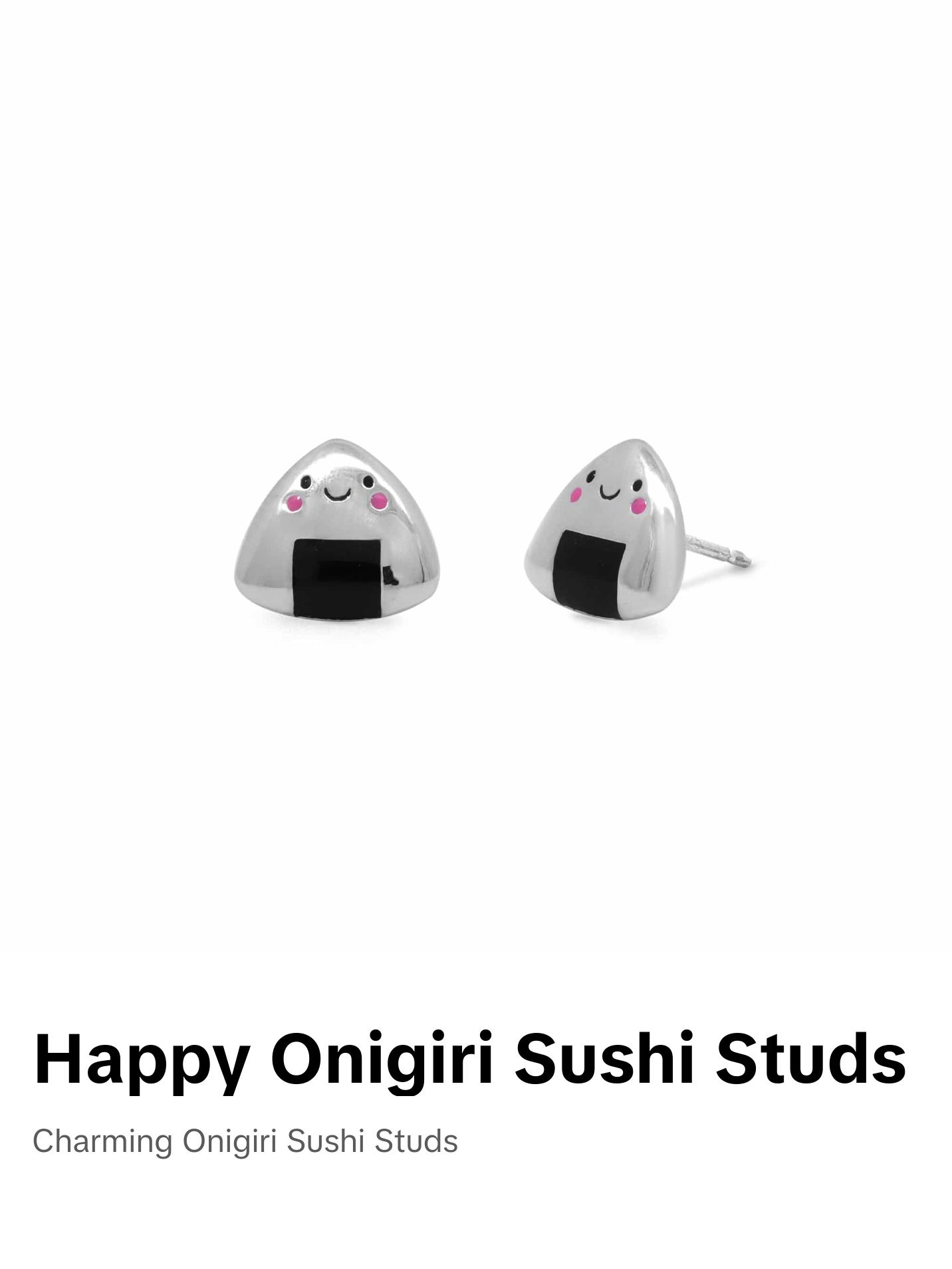 Happy Onigiri Sushi Stud Earrings