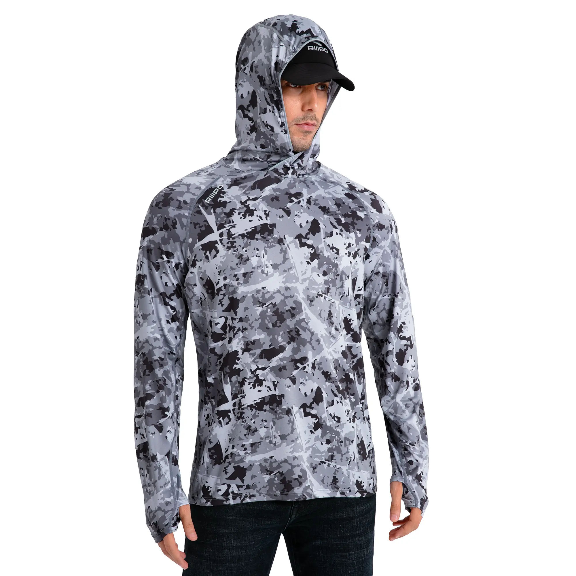 Dark Grey - Ice Crack - Full Print