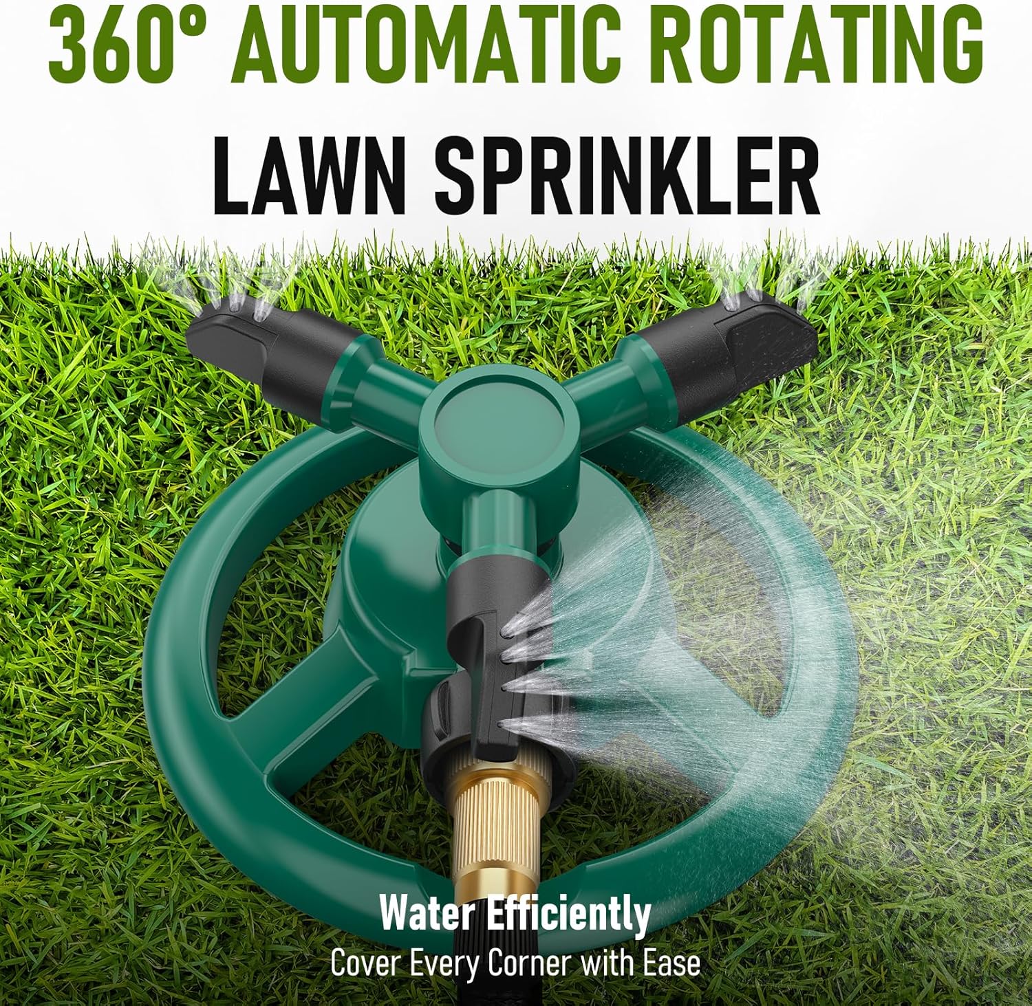 Sprinklers for Yard, Lawn & Garden Sprinkler Automatic 360 Rotating for Large Area Coverage, Grass Water Sprinkler for Kids and Pets Water Fun