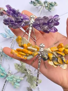 Handmade Natural Healing Crystal Dragonfly Craft, Handcrafted Crystal Decorative Piece, Perfect Home Decoration & Festival Gift, Positive Energy