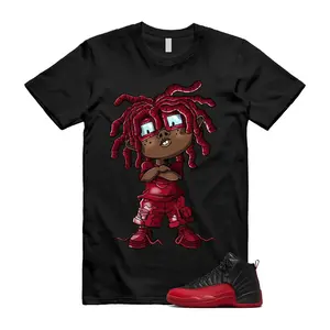 Unisex T-shirt to match Jordan 12 Flu Game 2025 Black Varsity Red - CHONGO. 100% Cotton for Casual Wear. Comfortable Summer Unisex T-Shirt to match Jordan Sneaker. Streetwear Style. urban outfitters