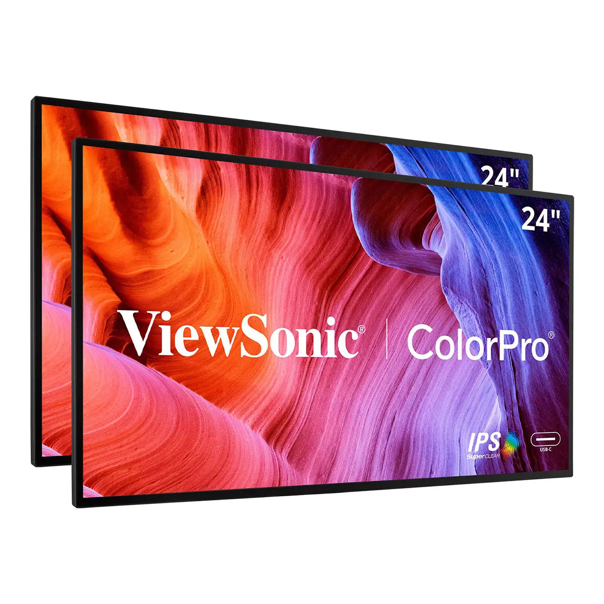 ViewSonic ColorPro VP2468a_H2 24 Inch Monitor 2-Pack - 16:9 1920x1080p Full HD Display, IPS Panel, LED Backlit, USB-C Docking Desktop Monitor for Computers & Office Equipment