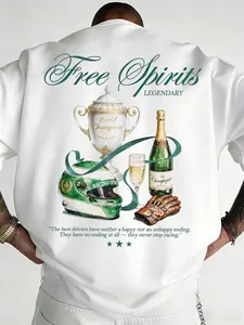 Unisex Legendary Racing Champion Graphic T-shirt, Retro Crewneck Top For Daily Wear & Motorsport Events