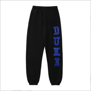 Duke University Joggers, College Letter Sweatpants, Black Athletic Pants, Unisex Casual Streetwear for Men and Women - Blue Varsity Style Bottoms