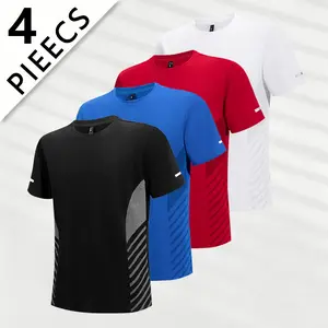 Men’s solid-color raglan athletic T-shirt, quick-drying breathable crewneck tee, casual top for fitness and running, summer men’s sportswear, activewear
