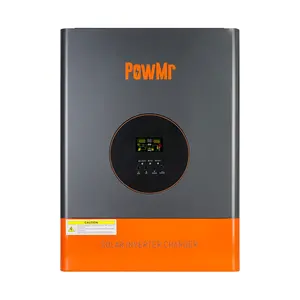 PowMr 10KW 48V Hybrid Solar Inverter low frequency 120V/240V Split Phase to 120A MPPT Solar Charge Controller Off-Grid RV Peak power 30kW Lithium Battery
