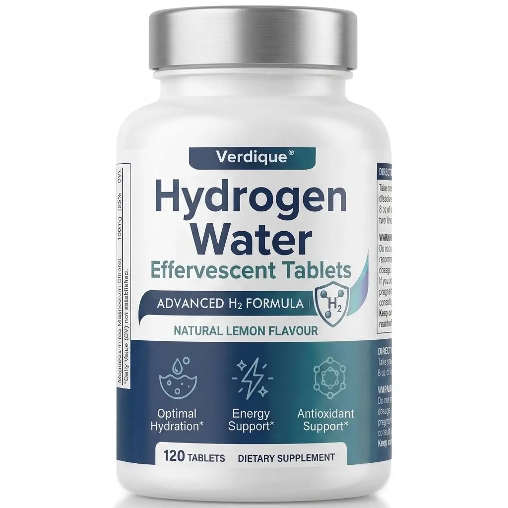 Hydrogen Water Effervescent Tablets | Lemon Flavor (120 Ct) | Daily Hydration & Energy Support