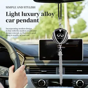 Luxury Infiniti Rearview Mirror Hanging Ornament, High-End Metal Pendant, Fits Infiniti Q50 Q60 Qx50 Qx60 Qx80 Q70 Qx70, Car Accessories