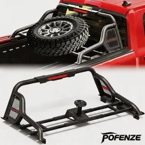 POFENZE-NADIA Heavy-Duty Adjustable Steel Truck Roll Bar Chase Rack, Universal Automotive Accessories & Car Supplies for Full-Size 1500/2500/3500 Vehicles, Bed Cover Compatible with Silverado, Tundra, F-Series Super Duty, Ram, Titan/Titan XD, Sierra