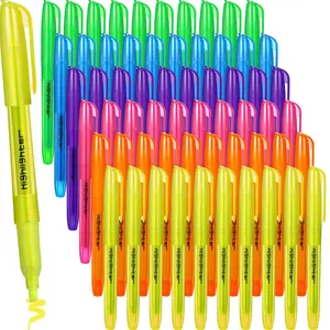 Thenshop 60 Pcs Highlighter Bulk Assorted Colors Fluorescent Highlighter Markers Chisel Tip No Bleed Colorful Pens for Teacher Classroom Back to School Supplies Office Note Taking & Document Making