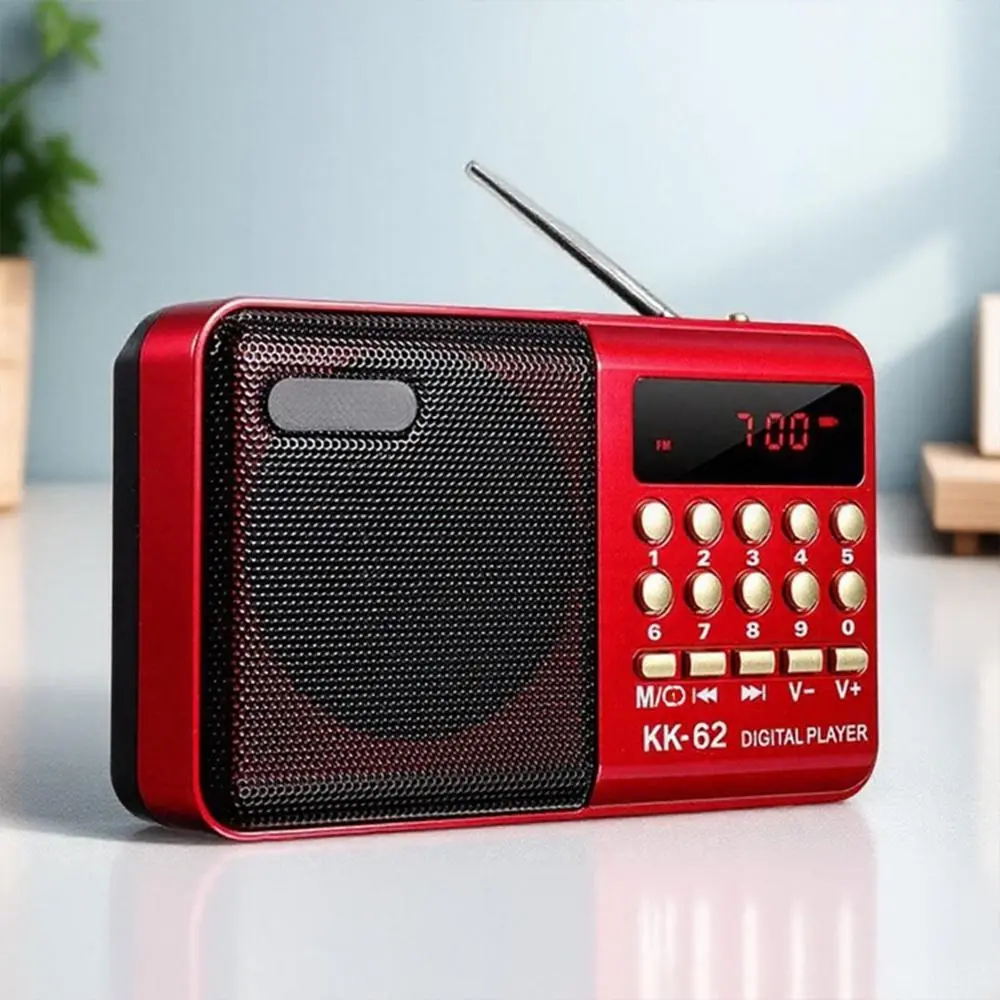 Portable Digital Radio, USB/TF Card Mp3 Music Player, Rechargeable Handheld Speaker Device, High Fidelity Stereo Sound Radio for Outdoor Travel