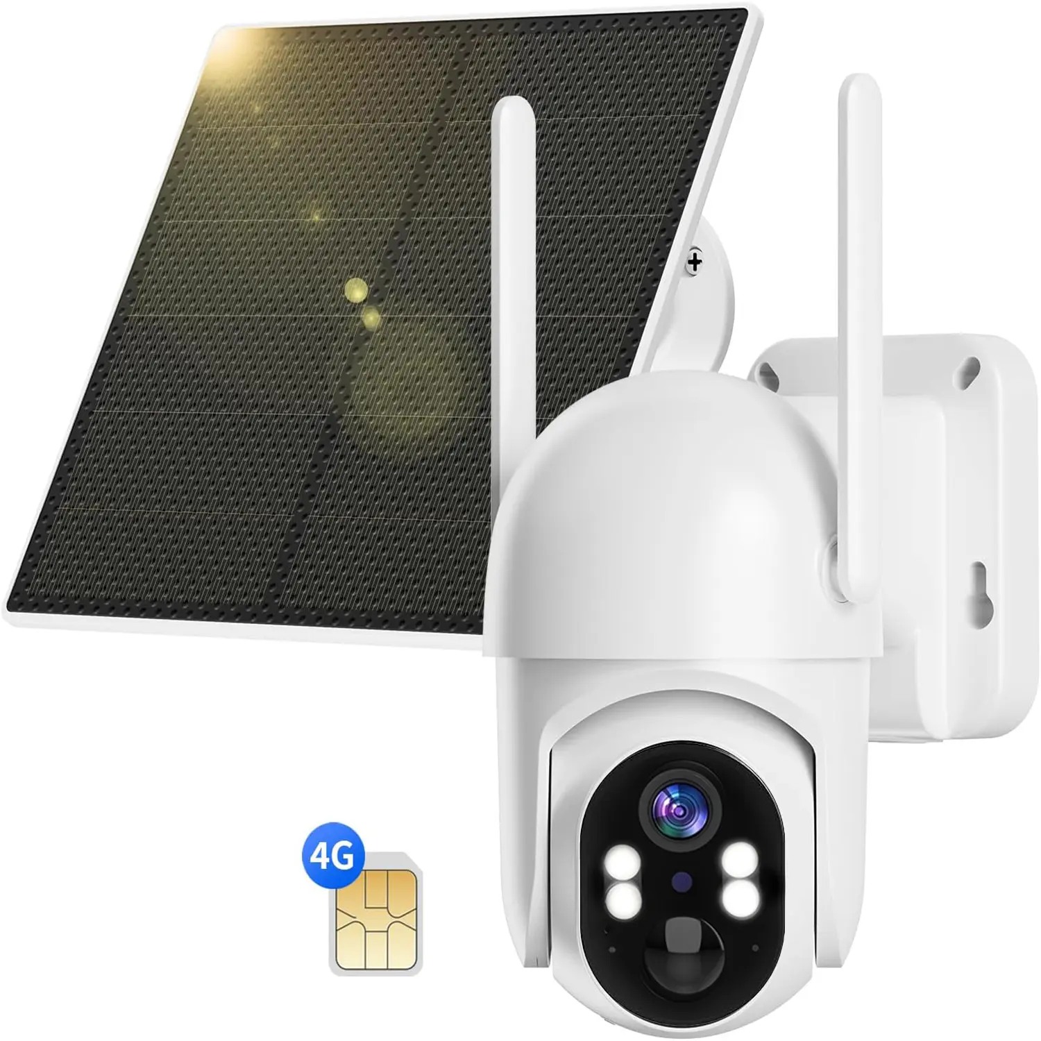 2K Cameras for Outdoor Security(300MB Free Trial Then Subscription Required For unlimited data)-4G Wireless No WiFi Camera Solar/Battery Powered with 6W Solar Panel, 360° Viewing, AI Human Detection, Color Night Vision,2-Way Talk, Includes SIM Card