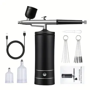 Portable Mini USB Rechargeable Airbrush Kit - Versatile, Safe Compressor for Model Coloring, Painting, Nail Design, DIY, Cake Decoration and More!