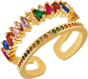 Gold-Plated Butterfly Rings - Vintage Snake Statement Rings with Cubic Zirconia for Women Adjustable Open Rings Aisza