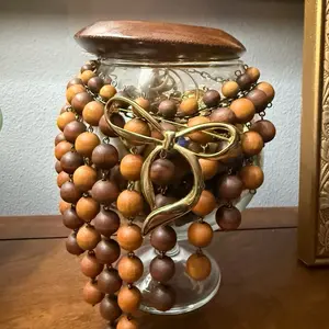 Earth Jewelry Jar in glass goblet  Vessel