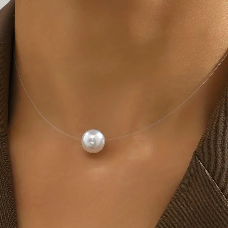 1 Piece Faux Pearl Decor Pendant Necklace, Minimalist Necklace for Women & Girls, Fashion Jewelry for Party, Daily Clothing Decor, Trendy All-match & Exquisite Jewelry Gifts for Birthday Gift