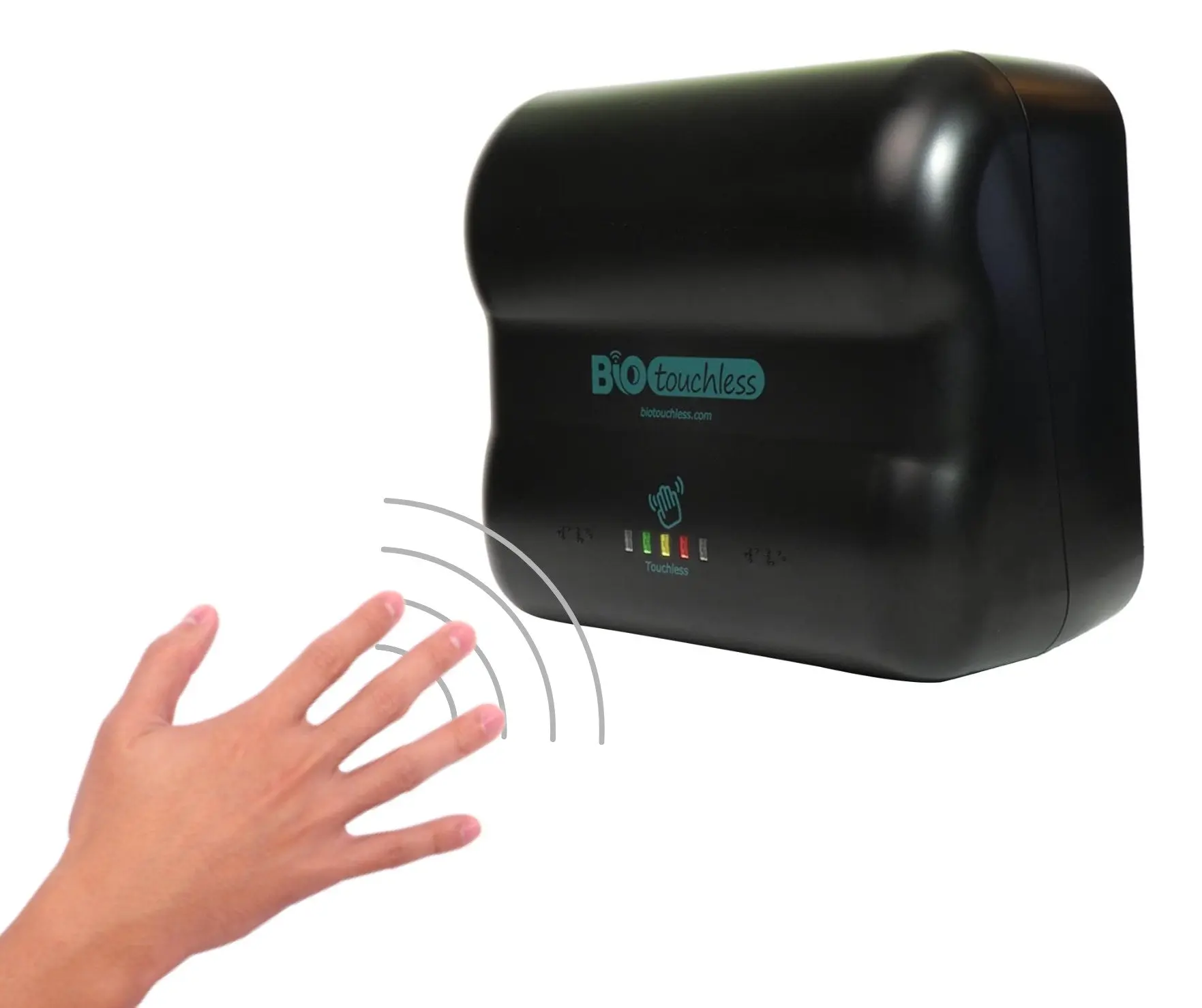 BIOtouchless Sustainable Smart Toilet Paper Dispenser TP-100 with Never-Easy Design, LED Indicators, and Durable ABS/Polycarbonate Plastic Shell