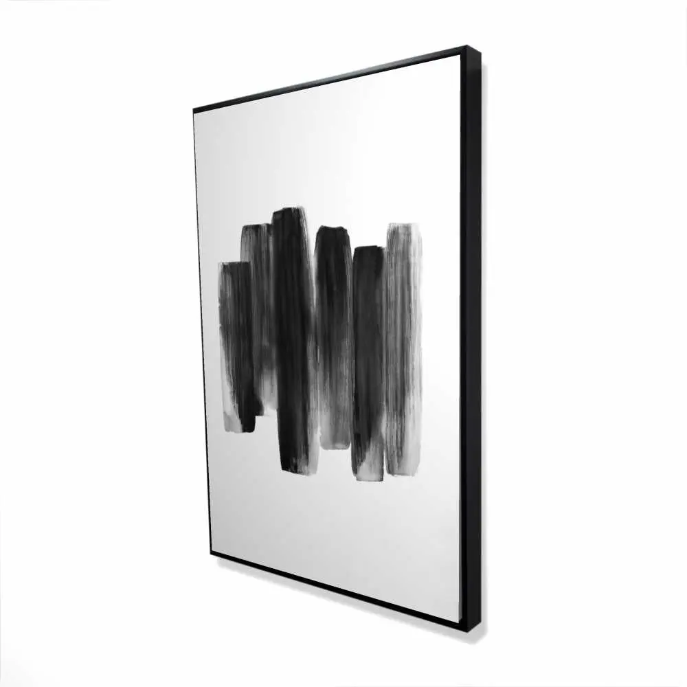Begin Home Decor 2081-3624-AB69 24 x 36 in. Black Shapes - Framed Canvas Art for Stylish Home Decor