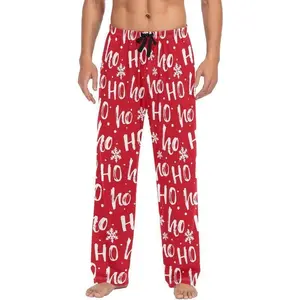 Men's Christmas pajamas, long pants, super soft sleep casual pants with pockets, bottom pants