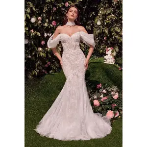 Clearance Sale Andrea And Leo -WL031CL Strapless Applique Bridal Mermaid Dress