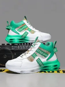 Unisex High Top Fashion Casual Sports Shoes Size 36-45, Comfortable and Stylish Thick Sole Trendy Sneakers for Men and Women, Perfect for Daily Wear, Thick Soled Sneakers