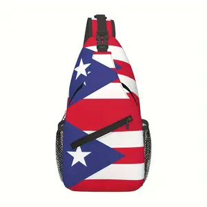 Hiking Backpack, Crossbody Chest Shoulder Bag, Large Capacity Folding Durable Fashion, Can Be Used For Shopping Work Leisure Travel Beach Fishing, Travel Accessories Must Have Backpack For School, Puerto Rico Flag, Back Christmas Gifts