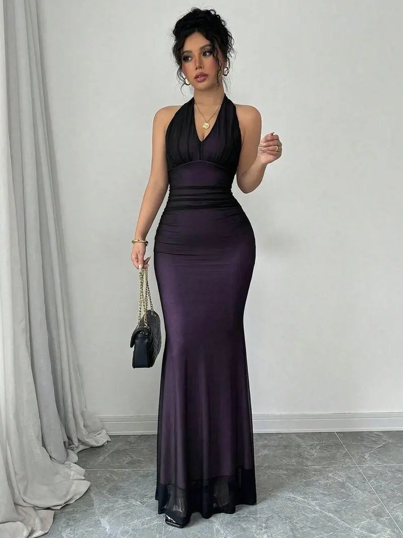 knee length dresses for ladies Impress Me Red Strapless Bandeau Fishtail Maxi Dress – Club L London main image 1