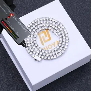 3mm 4mm 5mm Iced Out VVS Moissanite Diamond Tennis Chain 925 Sterling Silver Customized Fine Jewelry Wholesale Prices