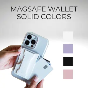MAGSAFE WALLET SOLID COLORS - Magnetic Phone Grip Handle with Kickstand, Card Holder, Removable Grip Accessory for Phone, Wireless Charging Compatible Smartphone Cellphone