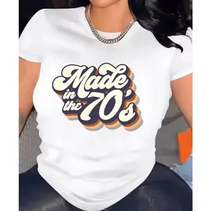 70s Vintage Graphic Outfit, Women's Cute Fashion Tee, Comfort Oversized Cotton Top, Soft Retro Crew Neck Shirt, Perfect Valentine Gift For Her, Best Gift For Family Friends