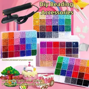 24/96 Color Plastic Fuse Beads Set, 2.6mm 3D Pixel Puzzle Beads, DIY Craft Bead Kit with Nail Board, Ironing Paper, Tweezers, Diy Beading Accessories，Creative Arts DIY Projects ，fuse beads kit，pixel art，fuse beads