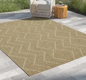 Indoor-Outdoor Large Area Rug, Modern Diamond Motif Flat Weave Stain-Proof Jute/White Earth GC_NTL1011, 7ft10in x 10ft3in
