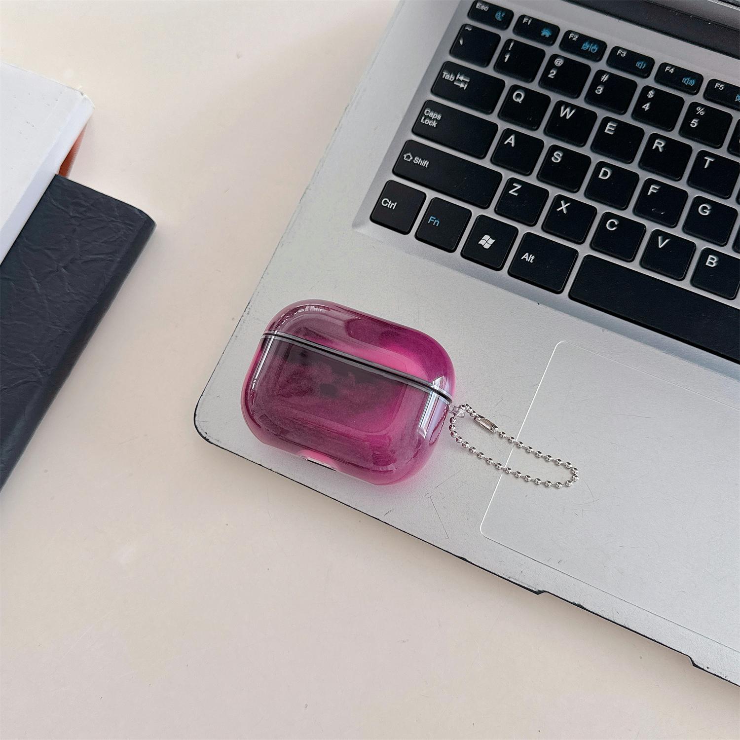 Glow in The Dark Gradient AirPod Case for AirPods 4/3/Pro/Pro 2nd Generation, Luminous Gradient Protective Cover with Keychain, Shockproof Soft TPU Case Compatible with AirPods Series