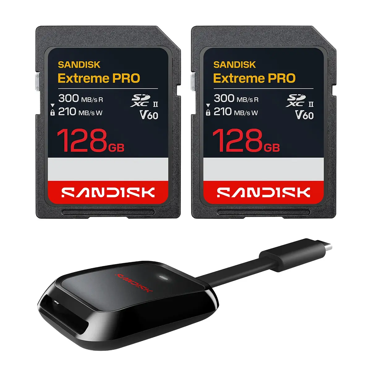 SanDisk SANDISK Extreme PRO SDXC UHS-II V60 Card128GB Bundle