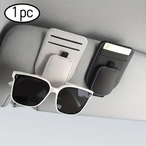 High - quality car sun visor glasses clip, multi - functional car sunglasses storage clip, and in - car card and bill storage bag, Car Visor Organizer